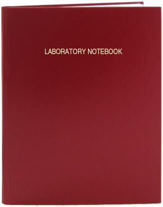 BookFactory Extra Large Lab Notebook - 96 Pages (.25" Grid Format), 8 7/8" x 13 1/2" (Oversized), Red Imitation Leather Cover, Section Sewn Hardbound Laboratory Notebook (LIRPE-096-OGR-A-LRT1)