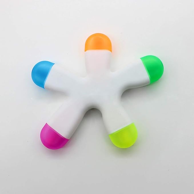 Cute Starfish Highlighters, Creative Multi Color Fluorescent Pens Markers, Non-Toxic & Odorless Watercolor, Great for Journal Planner Note Taking and Coloring Book.