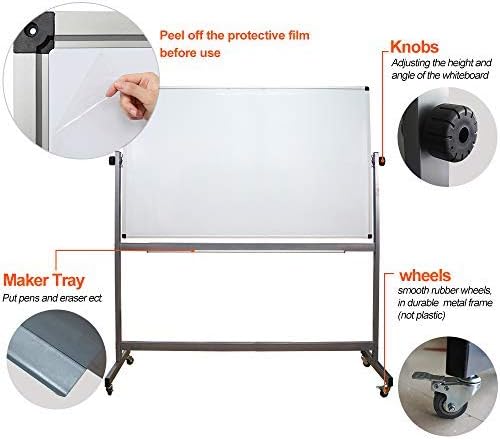 XIWODE Magnetic Dry Erase Board 36x60 Inches, Large Wall Mounted Whiteboard with Aluminum Frame, Durable Writing Surface for Office, Conference Room & School Classroom