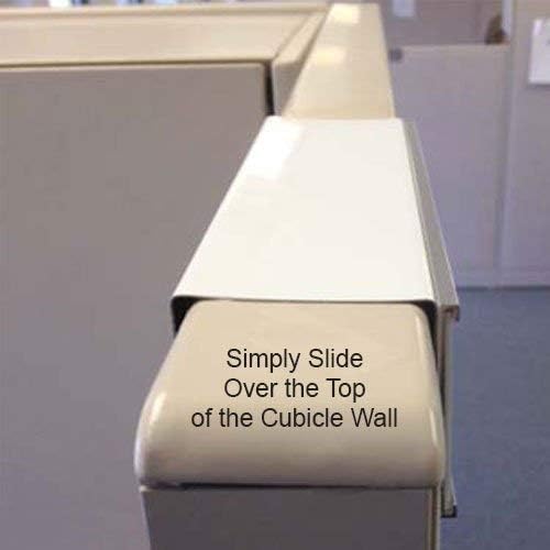 The Original Over the Cube - Quality Aluminum, Changeable Cubicle Nameplate Holder, Satin Silver Base, and Silver Name Plate Holder, (2.25" Cubicle Wall Depth) - Made in The USA