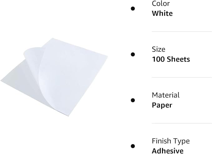 L LIKED 50 Full Sheet Self Adhesive Shipping Labels 8.5 x 11 Inches, Address Labels for Laser & Inkjet Printers (50 Sheets)