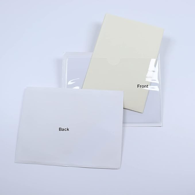 Adhesive Clear Pockets,Self Adhesive Clear Label Pockets Adhesive Card Folder Plastic Pockets Holders Sleeves for Index Cards Planners Cabinet Shelves Photo Cd,10Pieces(135x90mm)