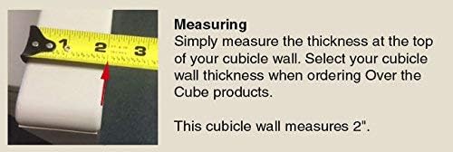 The Original Over the Cube - Quality Aluminum, Changeable Cubicle Nameplate Holder, Satin Silver Base, and Silver Name Plate Holder, (2.25" Cubicle Wall Depth) - Made in The USA