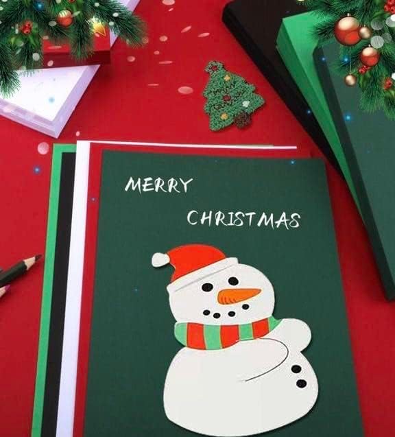 30Sheets Christmas Cardstock Paper 8.5×11 in, 230gsm/80lb Thick Card stock,Printer Paper, Party Decors,Paper Craft, School Suppliesred (red green white)