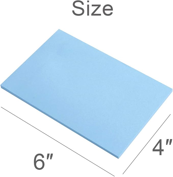Vanpad Sticky Notes 4X6 in Pastel Post Stickies Super Sticking Power Memo Pads Strong Adhesive, 6 Pads/Pack, 45 Sheets/pad