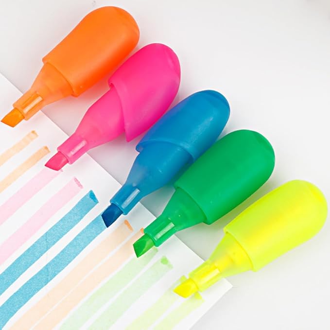 Creative 5 Color in 1 Hands Shape Highlighter Marker, Multicolor Fluorescent Highlighter Pens for Coloring Book, Journal Planner and Note Taking, etc.