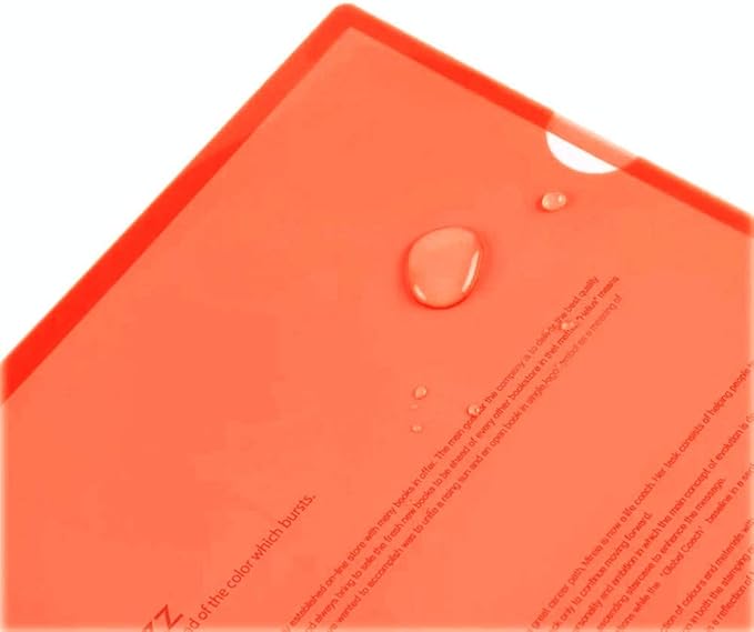 L-Type Plastic Folder Safe Project Pockets Transparent Clear Document Folder 12pcs for A4 paperPlastic Paper Jacket Sleeves in Assorted Project Folders(red)