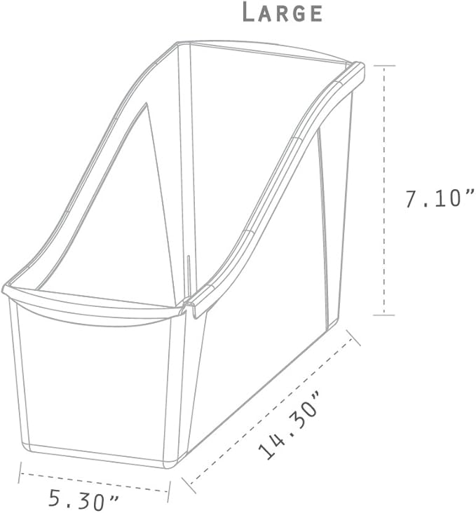 Storex Large Book Bin, Interlocking Plastic Organizer for Home, Office and Classroom, Blue, (71101U06C) (Pack of 6)