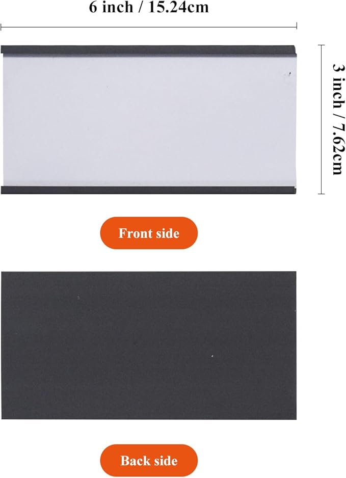 Magentic Label Holders 3x6 Inch, Magnetic Labels for Shelving,Magnetic Data Card Holders File Cabinet Labels,Pack of 30