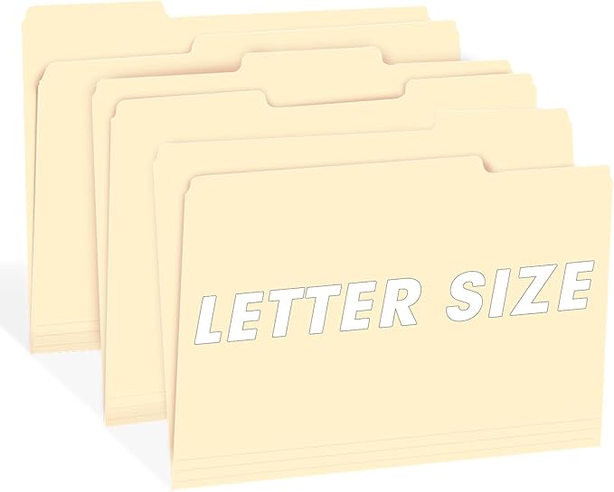 File Folder, RAZCC 150 Pack 1/3 Cut Tab File Folders Letter Size, Manila Folders, Folders with Tab, Great for Organizing and Easy File Storage