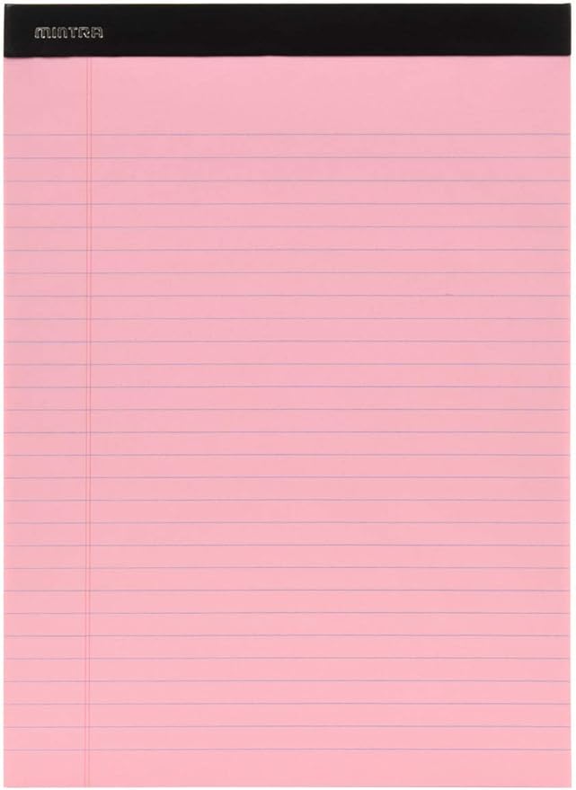 Mintra Office Legal Pads, ((Basic 6pk - (Pastel Version #2), 8.5in x 11in, Wide Ruled)), 50 Sheets per Notepad, Micro perforated Writing Pad, Notebook Paper for School, College, Office, Work
