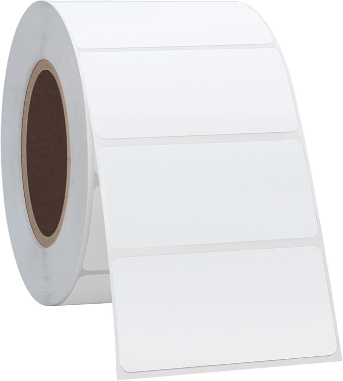 Hybsk 2x1 inch Direct Thermal Labels for Barcodes, Address, Compatible with Rollo Label Printer & Zebra Desktop Printers (2"x1",4 Rolls White)