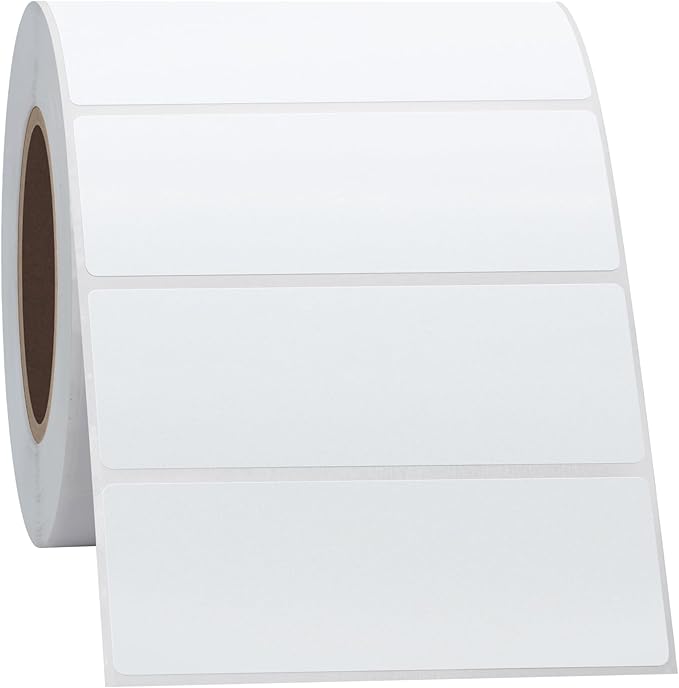 Hybsk 3x1 inch Direct Thermal Labels for Barcodes, Address, Compatible with Rollo Label Printer & Zebra Desktop Printers (3"x1",4 Rolls White)