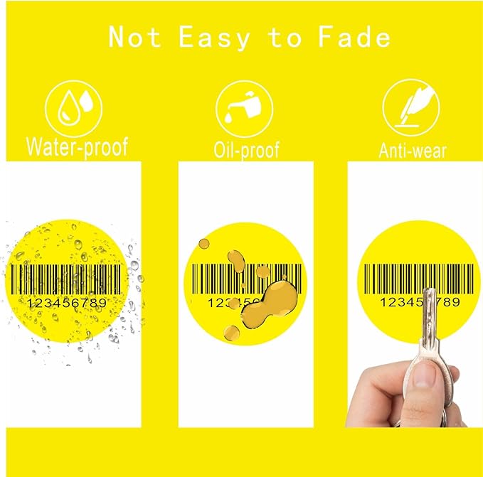 Hybsk 1.5 inch Circle Color Direct Thermal Stickers Shipping Labels for Barcodes,Name Tag,DIY Logo Design,Inventory– Compatible with Zebra,Rollo,Munbyn,and More-1000 pcs (1.5 inch,Yellow)