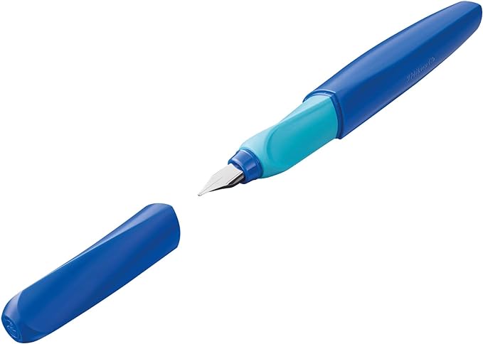 Pelikan Twist Fountain Pen with 1 Ink Cartridge, Medium Nib, Deep Blue, Boxed (814737)