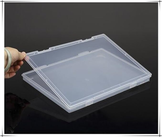 Portable A4 File Box Transparent Plastic Box Office Supplies Holder Document Paper Organizers Case PP Storage Collections Container Magazine Organizers Box Case 2pcs (11.8 x 8.3 x 0.8inch)