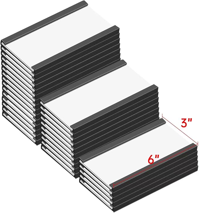 Magentic Label Holders 3x6 Inch, Magnetic Labels for Shelving,Magnetic Data Card Holders File Cabinet Labels,Pack of 30