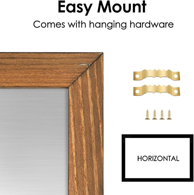 Calendar Chalkboard, 17.7" * 23.6", Magnetic Surface Rustic Brown Solid Pine Wood Frame Chalk Board for Planning/School Timetable/Memo, Hanging Board for Office, School and Home(YLHB-QZ-4560)