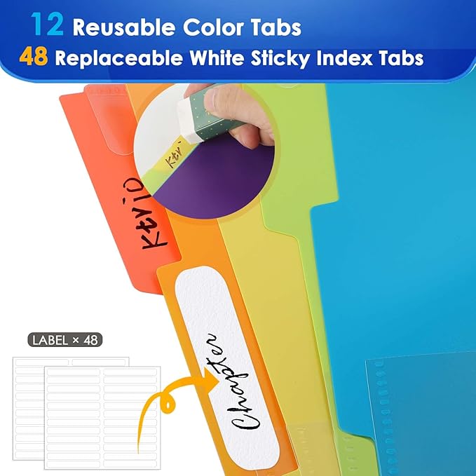 KTRIO 24 Pocket Poly Project Organizer, Spiral Binder Organizer Multi Pocket Folder with Dividers, Back Cover Utility Pouch, Letter Size School Supplies