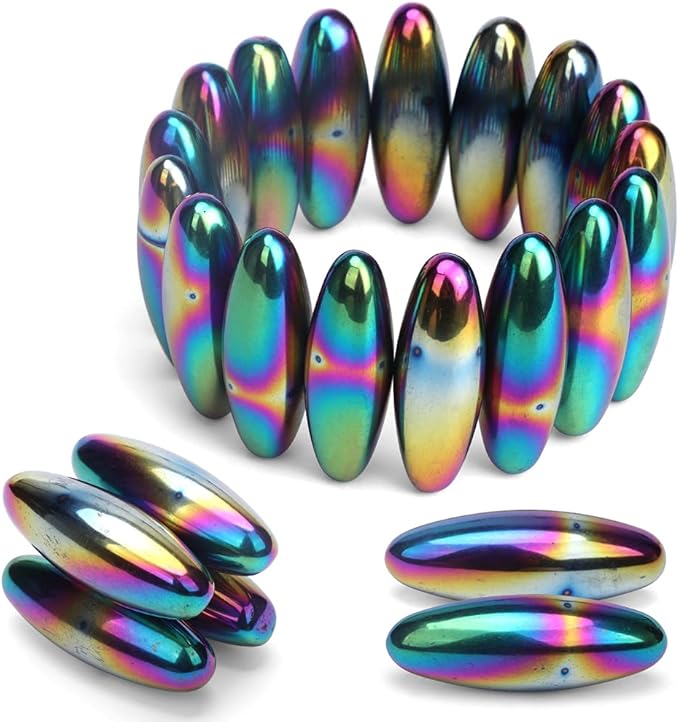Rattle Fidget Magnets Snake Eggs for Adults, Hand Roller Magnetic Oval Toy for Men, Compatible with Ferrite Putty Office Desk Decor, Gift for Teachers, Researchers 18PCS