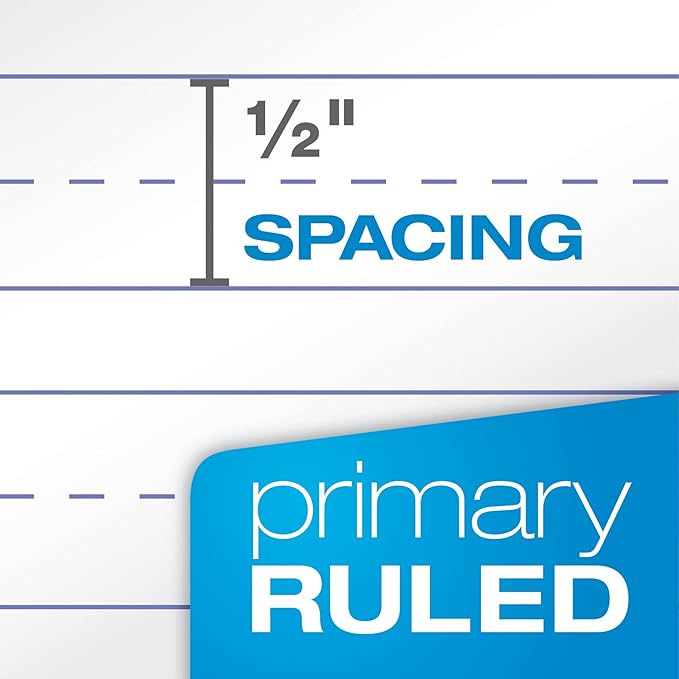 Oxford Primary Ruled Index Cards, 5 x 8 Inches, White, Lined on Front, Blank on Back, Kids Handwriting Practice Cards, Pre-K, K-2, 100 Count (46002)