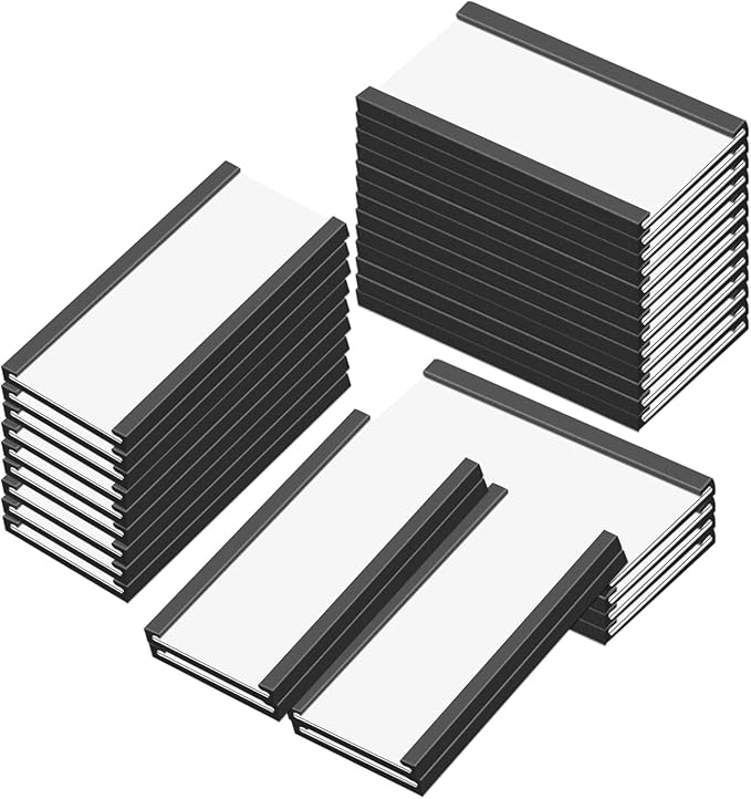 Magentic Label Holders 3x6 Inch, Magnetic Labels for Shelving,Magnetic Data Card Holders File Cabinet Labels,Pack of 30