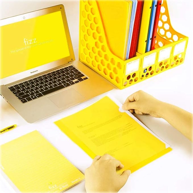 L-Type Plastic Folder Safe Project Pockets Transparent Clear Document Folder 12pcs for A4 paperPlastic Paper Jacket Sleeves in Assorted Project Folders(Yellow)