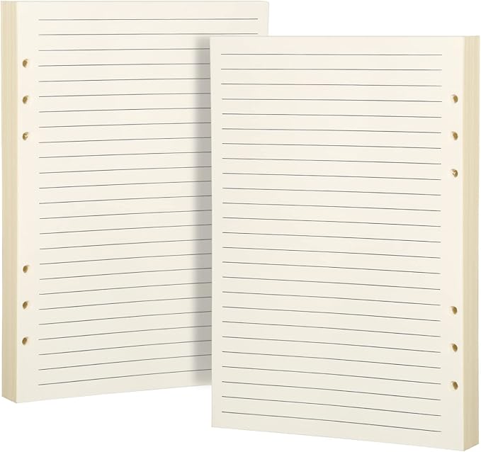 A5 Refill Paper, A5 Loose Leaf Binder Paper for A5 Binder, A5 Planner Inserts, A5 Lined Paper Refill, 6 Ring A5 Paper Refill for A5 Binder Refillable Notebook Journal, 140 Sheets/280 Pages