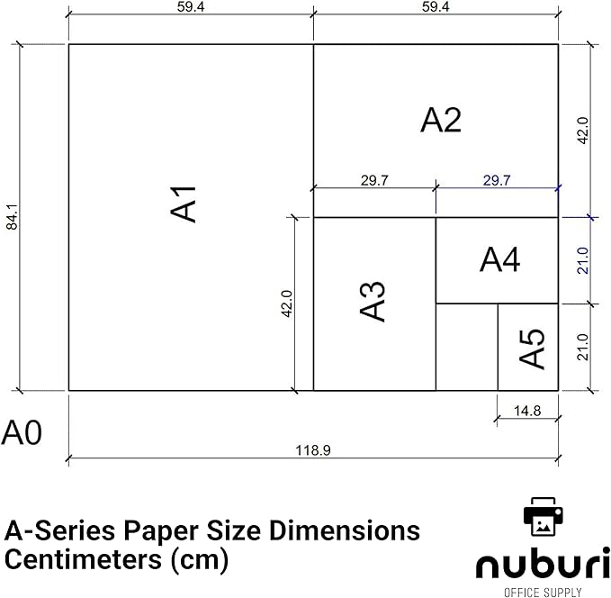 Nuburi - A4 Size Printer Paper - Great for Professional Documents - 80 gsm / 21 lb (75 Sheets)