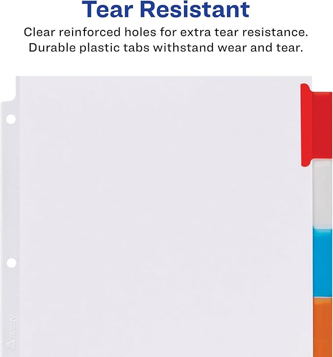 Avery Big Tab Insertable Extra Wide Dividers, 8 Multicolor Tabs, 1 Set (11222) (Pack of 4)