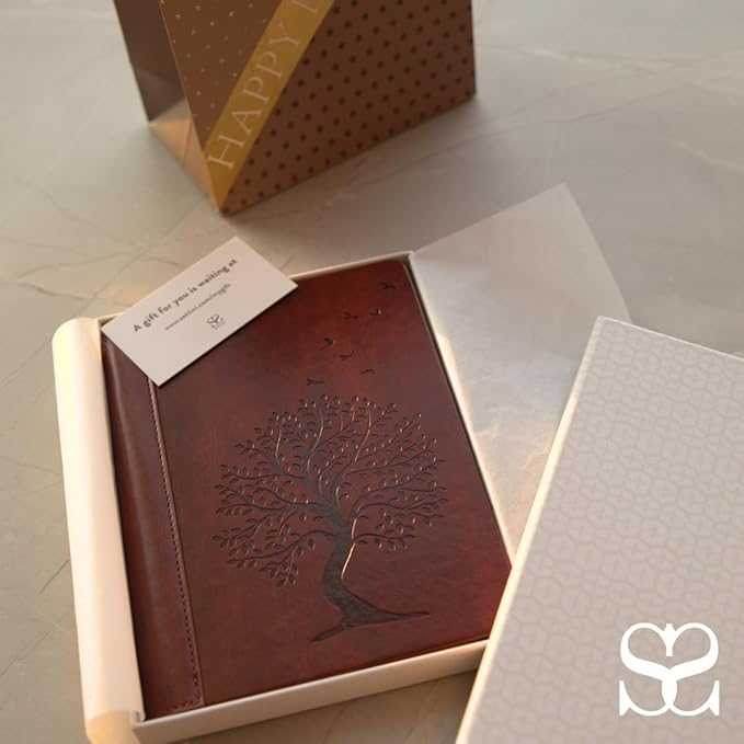SETTINI® Lined Journal - Cat Journal for Writing Gift Set - Hardcover Vegan Leather, Includes Luxury Pen in a Unique Pen Holder, 192 Pages, 6 x 8.5 inches, Birthday Gifts for Women