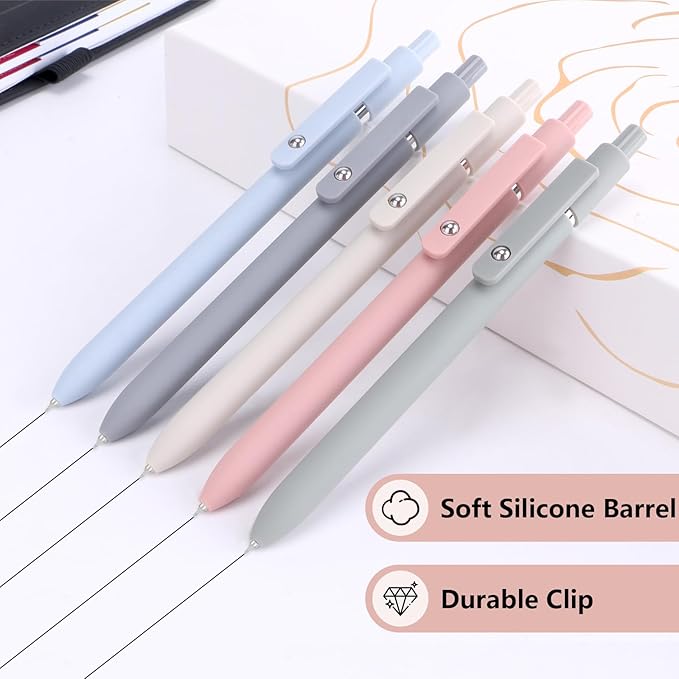 ITAWIXS Aesthetic Gel Ink Pens, 10pcs Fine Point Smooth Writing Pens, Office Desk Accessories, Cute Morandi Pens for journaling School Office Supplies, Gifts for Women and Men