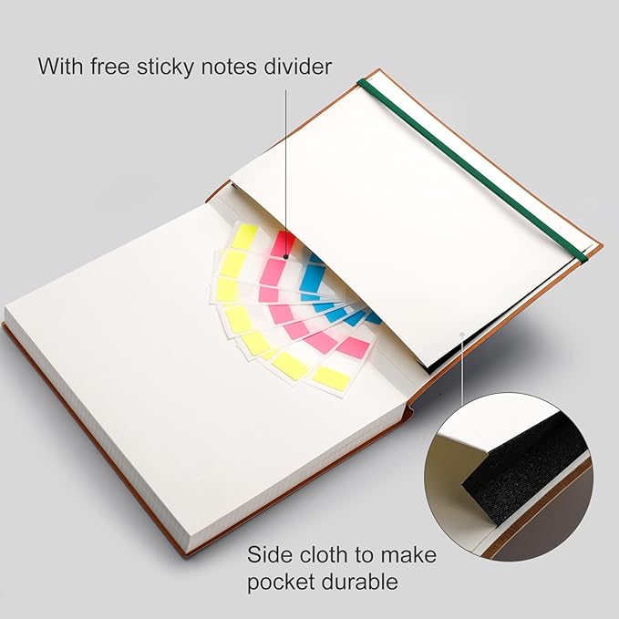 AHGXG Graph Paper Notebook - 320 Pages Grid Paper Notebook Large Journal B5, 100gsm Thick Graph Paper, Leather Softcover, Inner Pocket, 7.6'' X 10''- Green