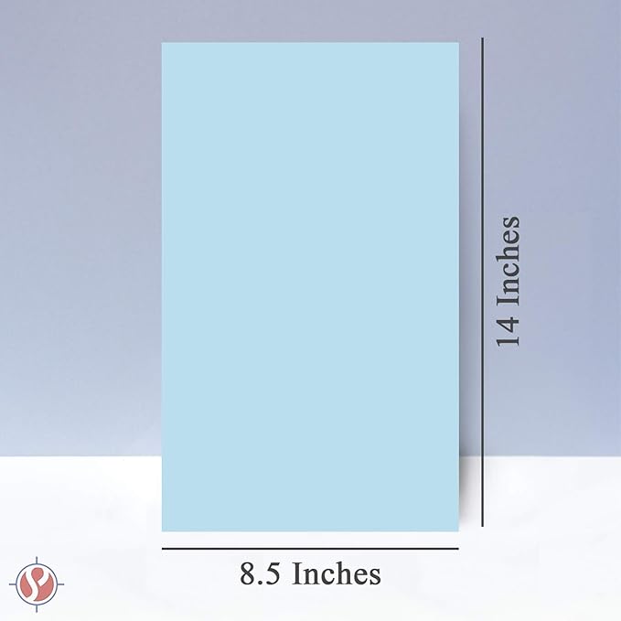 Blue Pastel Color Paper – Great for Arts and Crafts and Stationery Printing – 8.5 x 14" (Menu/Legal Size) – 20lb Bond / 50lb Text / 75GSM – Copy, Writing and Printer Paper – 500 Sheets per Pack