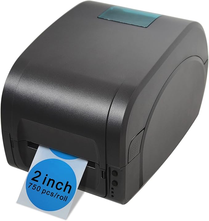 Hybsk 2 inch Circle Color Direct Thermal Stickers Shipping Labels for Barcodes,Name Tag,DIY Logo Design,QR Code,Inventory– Compatible with Zebra,Rollo,Munbyn,and More-750 pcs (2 inch,Blue)