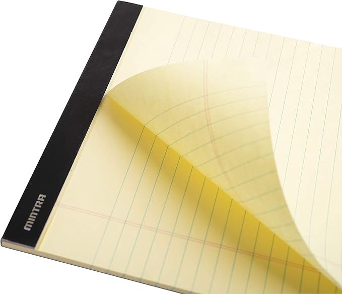Mintra Office Legal Pads - ((PREMIUM CANARY 6pk, 8.5in x 11in, WIDE RULED)) - 50 Sheets per Notepad, Micro perforated Writing Pad, Notebook Paper for School, College, Office, Professional