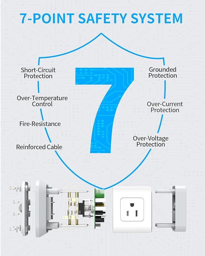BEVA Cube Power Strip 10 ft Cord, Desktop Power Strip with 4 Outlets and 3 USB Ports, Flat Plug, Overload Protection, Compact Power Strips Tower for Travel Home Office Cruise Ship - ETL Listed
