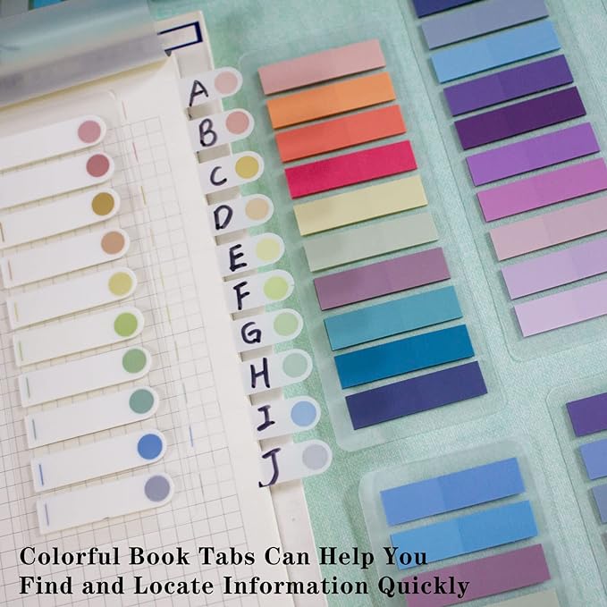 ELII 3600pcs Sticky Book Tabs,Writable Translucent Book Markers Annotating Page Tabs,Transparent Sticky Notes Tabs for Binders