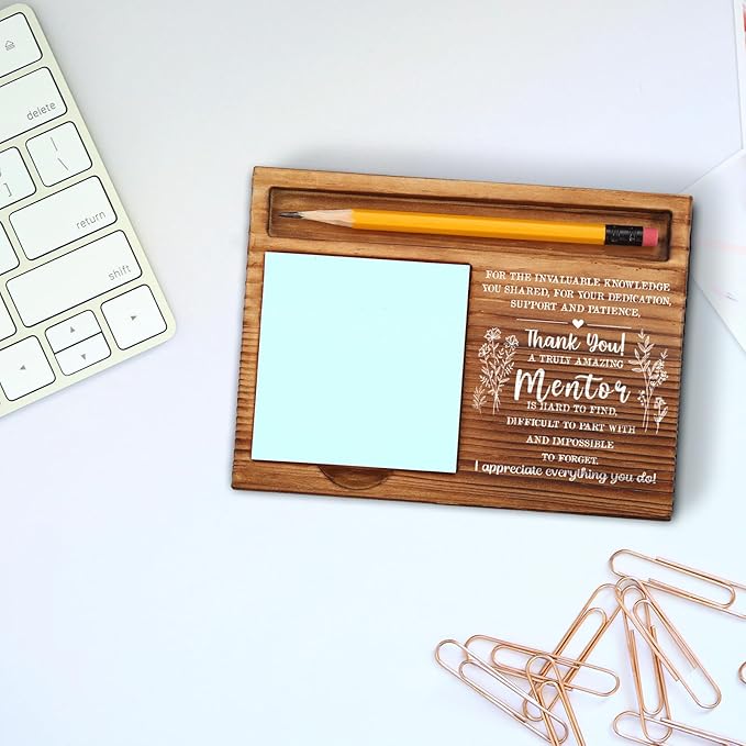 Mentor Gifts for Women, Men, Mentor Appreciation Gifts, Thank You Gifts for Mentor, Best Mentor Office Desk Decor Gifts Self-Stick Note Pad Holders ZSS13