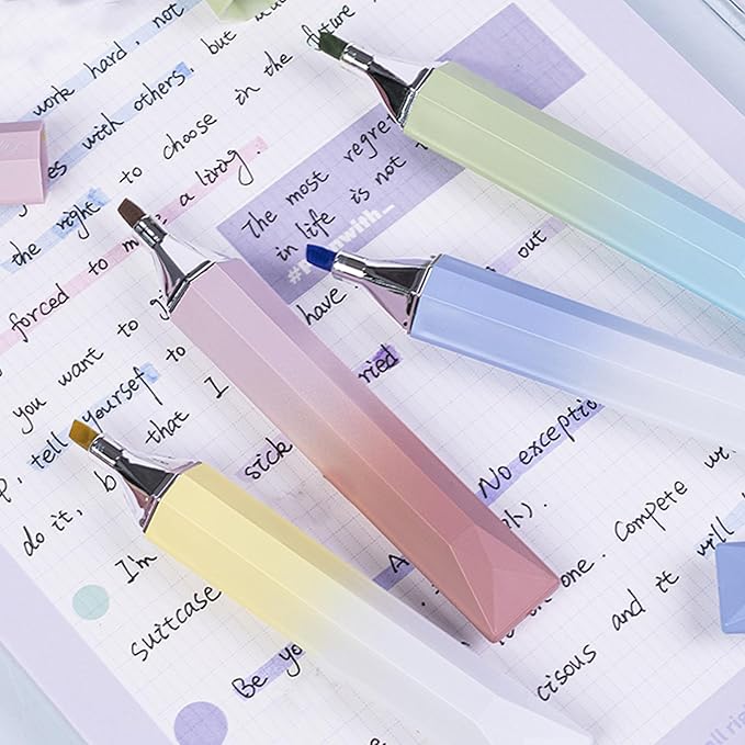 COLNK Pastel Highlighter Set, 6 pcs Aesthetic Highlighters Assorted Colors,Chisel Tip, Cute Highlighter Color Pens for Color Coding,No Bleed, Pastel Ink A