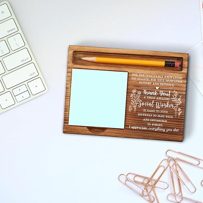 Social Worker Gifts for Women, Men, Social Worker Appreciation Gifts, Thank You Gifts for Social Worker, School Social Worker Office Desk Decor Gifts Self-Stick Note Pad Holders ZSS15