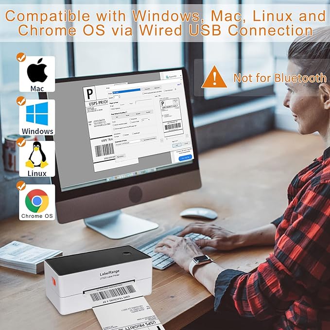 LP320 Label Printer – High Speed 4x6 Shipping Label Printer, Windows, Mac, Linux and Chrome OS Compatible, Supports Amazon, Ebay, Shopify, Poshmark, Pirate Ship, Shippo and More