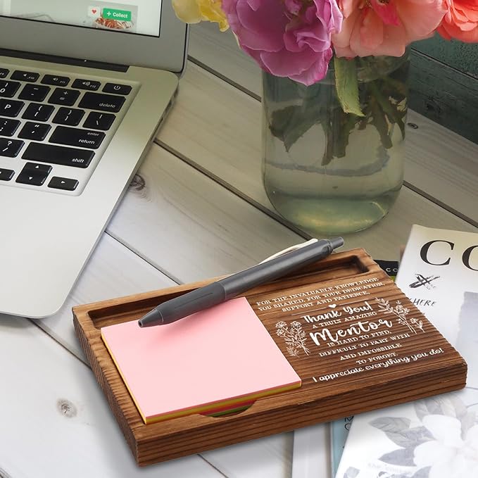 Mentor Gifts for Women, Men, Mentor Appreciation Gifts, Thank You Gifts for Mentor, Best Mentor Office Desk Decor Gifts Self-Stick Note Pad Holders ZSS13