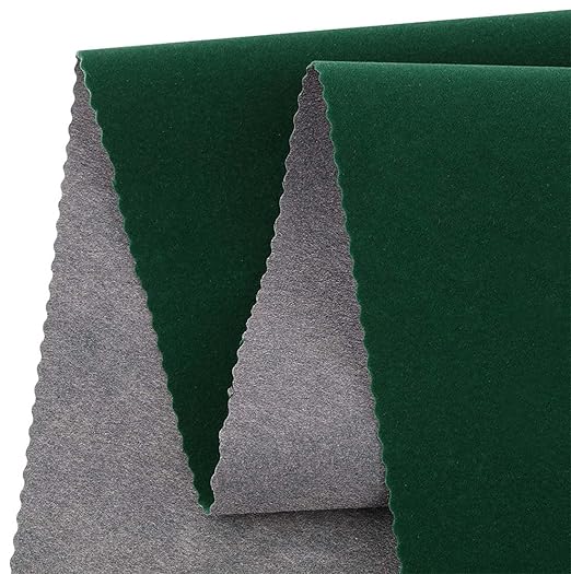 Self Adhesive Green Velvet Flock Shelf Liner for Dresser Handbag Box Drawer Cabinet Backdrop Peel and Stick Soft Craft Fabric DIY 17.7" x 117"