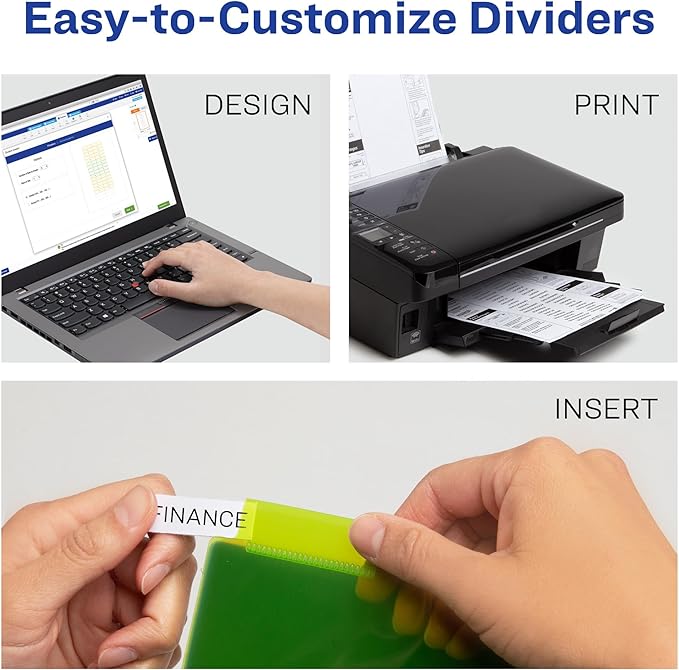 Avery Dividers for 3 Ring Binders, 5-Tab Sets, Two-Pocket Plastic Binder Dividers with Tabs, Multicolor, 1 Set (11906)