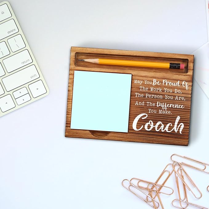 Coach Appreciation Gifts, Thank You Gifts for Coach, Coach Gifts for Women, Men, Coach Office Desk Decor Gifts Self-Stick Note Pad Holders ZSS4