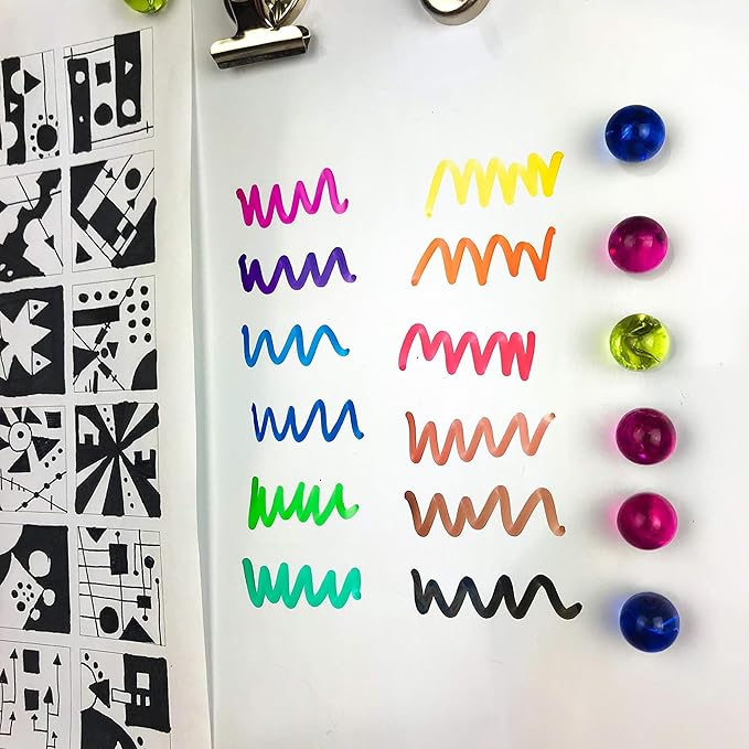 Artellius 120 Bulk Pack of Dry Erase Markers (12 ASSORTED COLORS W/ 21 EXTRA BLACK) - Thick Barrel - Perfect Pens For Writing on Whiteboards, Dry-Erase Boards, Mirrors, & All White Board Surfaces