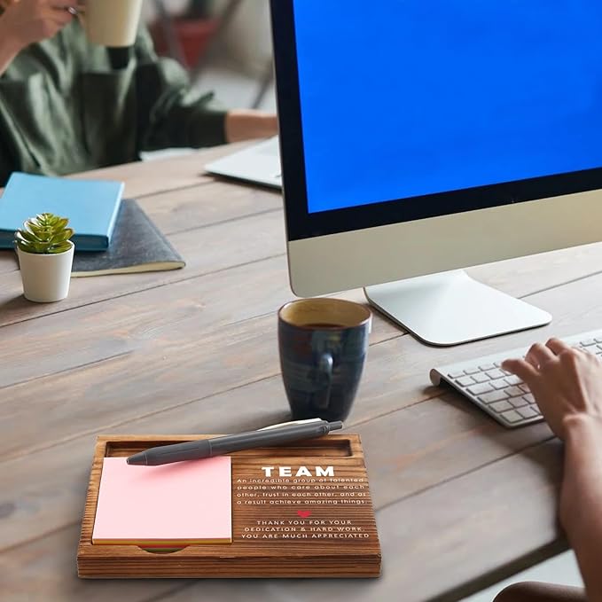 Team Sticky Note Holder, Team Thank You Appreciation Gifts for Coworkers, Employees, Men, Women, Team Gifts Office Desk Self-Stick Note Pad Holders GSH433