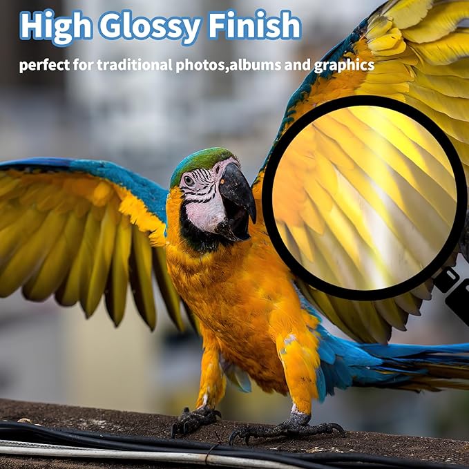 Glossy Photo Paper 11×14inches, 30 Sheets Inkjet Photo Printer Paper, Instant Dry Picture Paper for DIY Chip Bag, Flyers, Cards, Calendars and Brochures(180gsm/48lb)