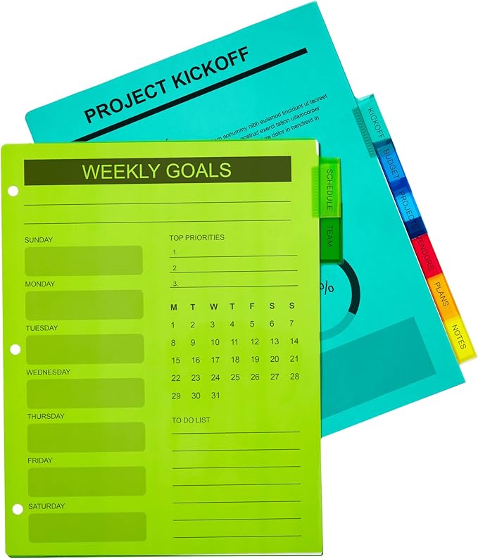 Avery Dividers for 3 Ring Binders, 8-Tab Binder Dividers, Plastic Binder Dividers, Insertable Big Tabs, Multicolor, 1 Set (11901) (Pack of 3)